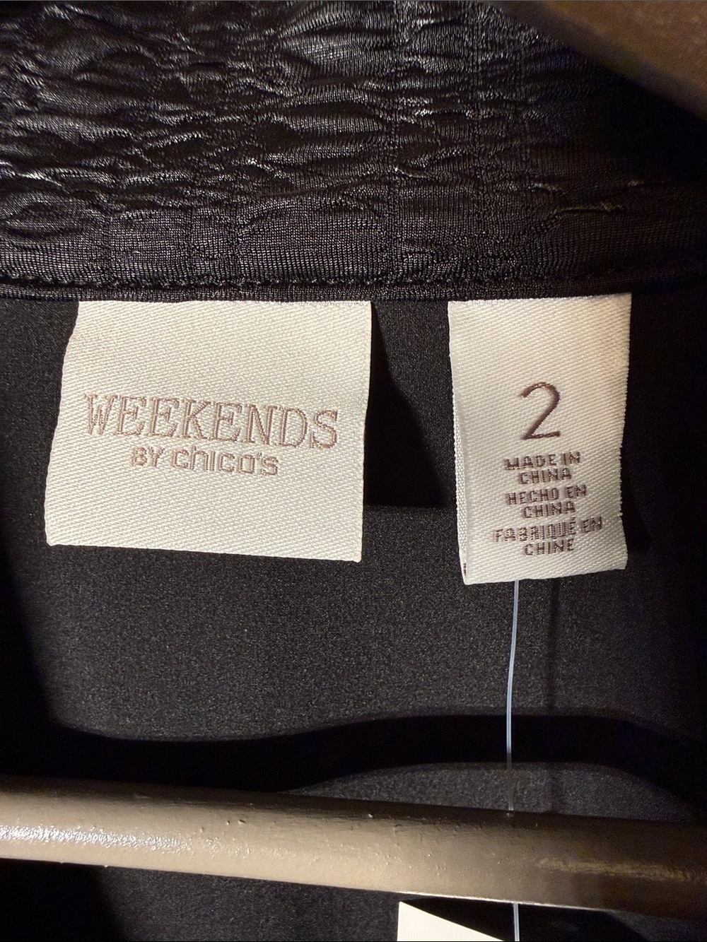 Chico’s Travelers Weekend Textured Zip Jacket Black Size 2 NWT Career Travel - Picture 2 of 8